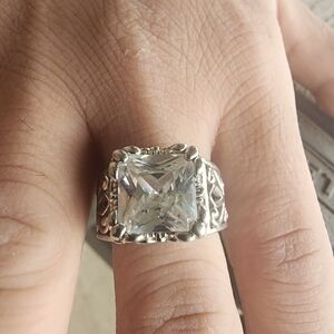 Silpada Silver Ring with Clear Gemstone